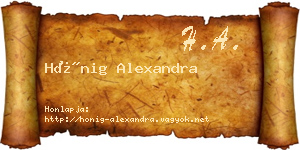 Hönig Alexandra névjegykártya